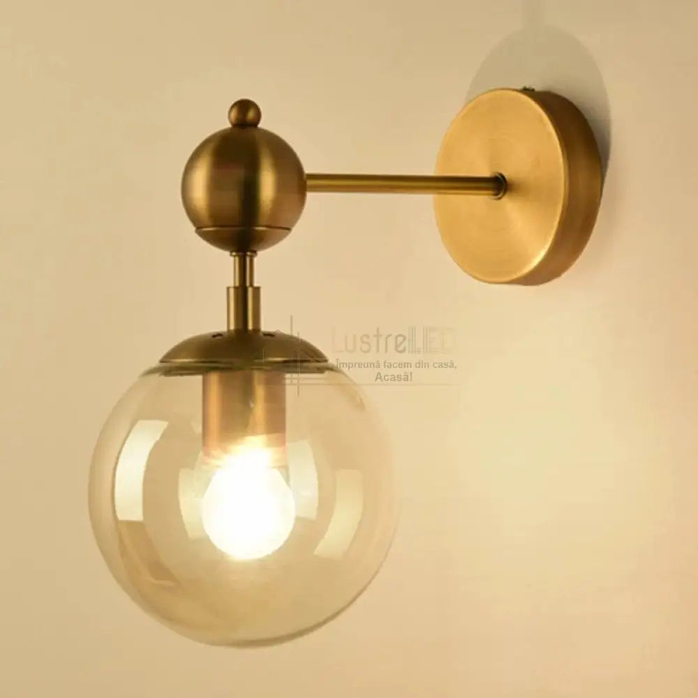 Aplica Nordic Style Abajur Transparent Bd627/1 Gd Wall Light Fixtures