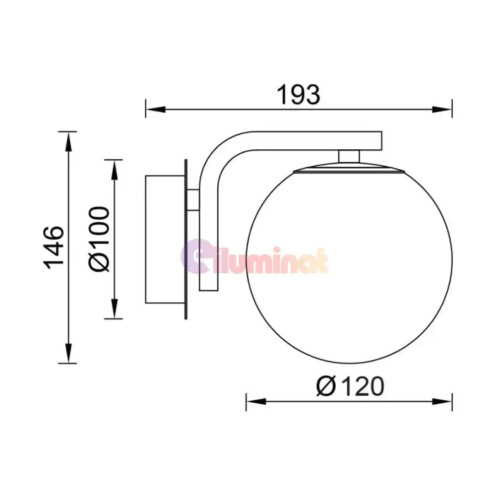 Aplica Perete Abajur Transparent Volta Black lustreled.ro