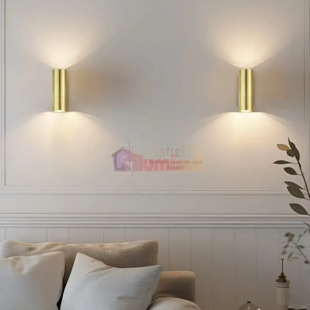 Aplica Perete Cilindrica CLEO 2xGU10 Gold lustreled.ro