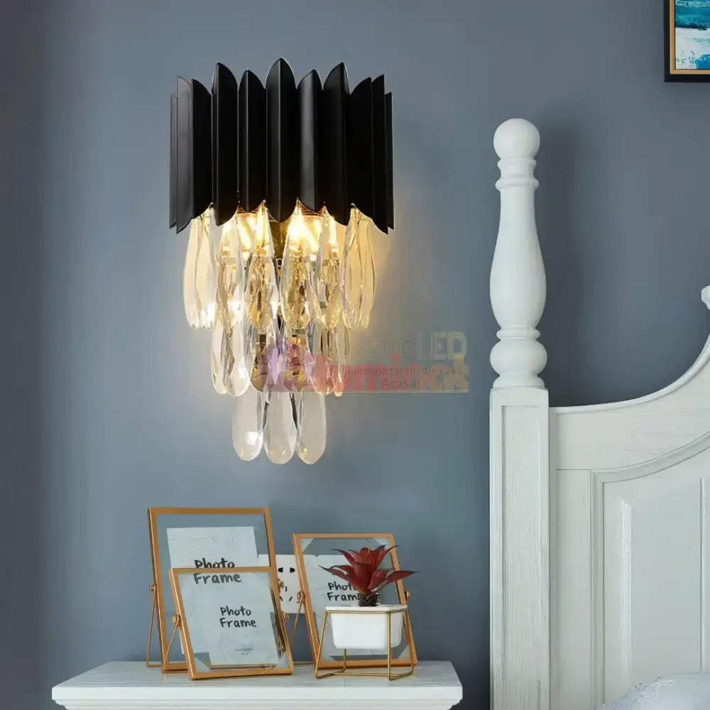 Aplica Perete Cristal 2xE14 Black Extravaganza lustreled.ro