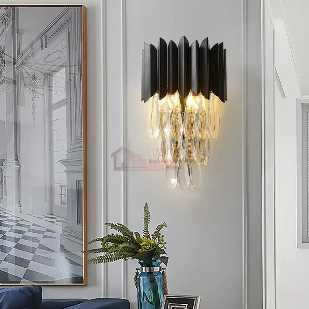 Aplica Cristal 2xE14 Black Extravaganza NEAGRA / CRISTAL / APLICA PERETE Wall Light Fixtures