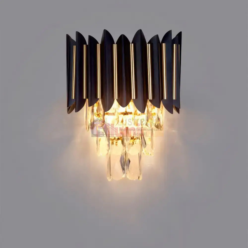 Aplica Perete Cristal 2xE14 Black Extravaganza lustreled.ro