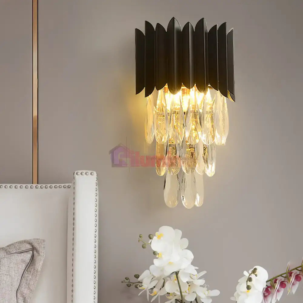 Aplica Perete Cristal 2xE14 Black Extravaganza lustreled.ro
