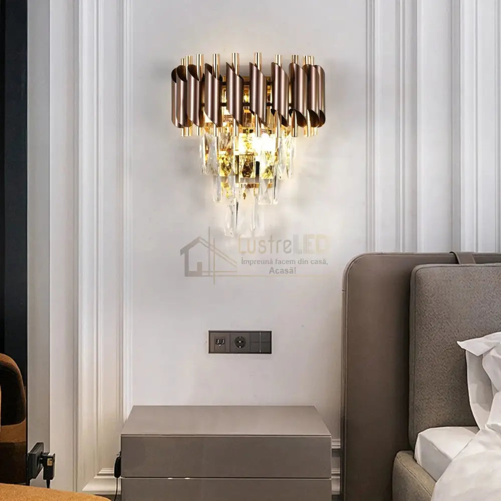 Aplica Perete Cristal RFAN 2 X E27 S9001/2KF+FGD lustreled.ro