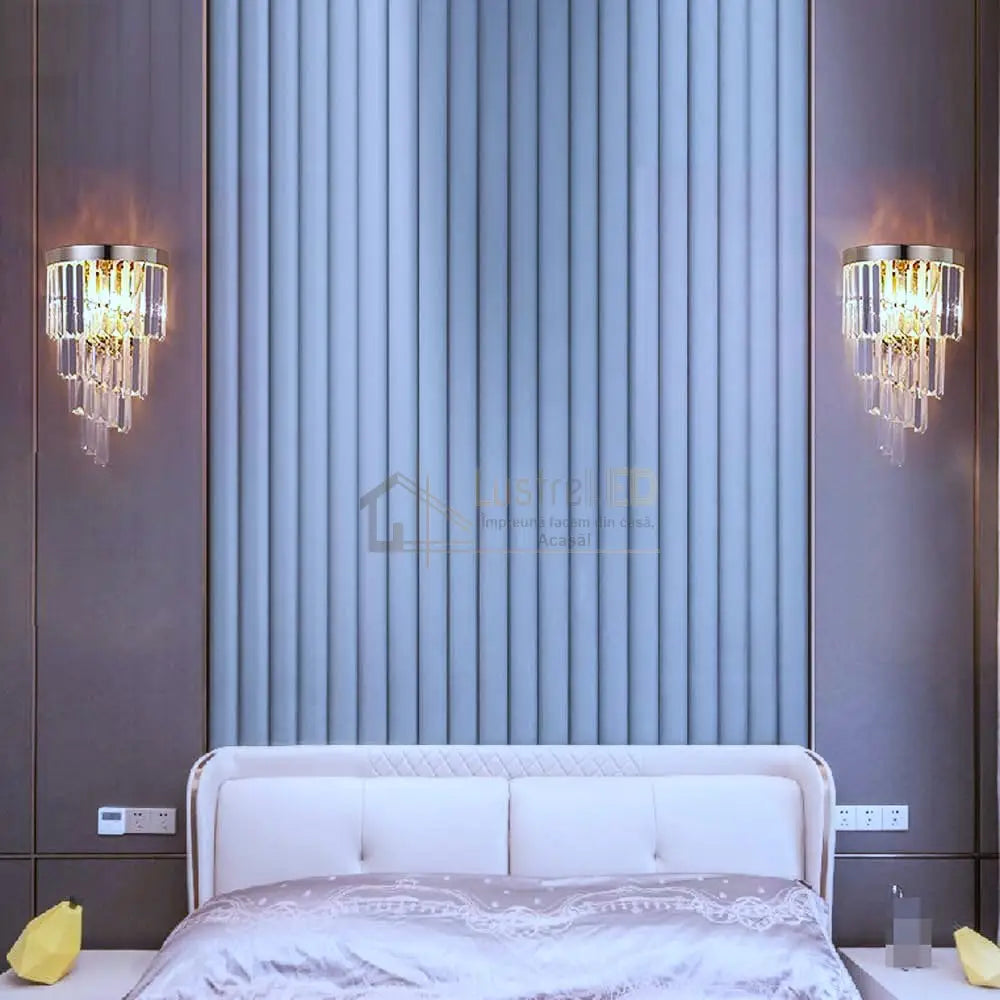 Aplica Perete Cristal Dark Chrome Luxury Wall Light Fixtures