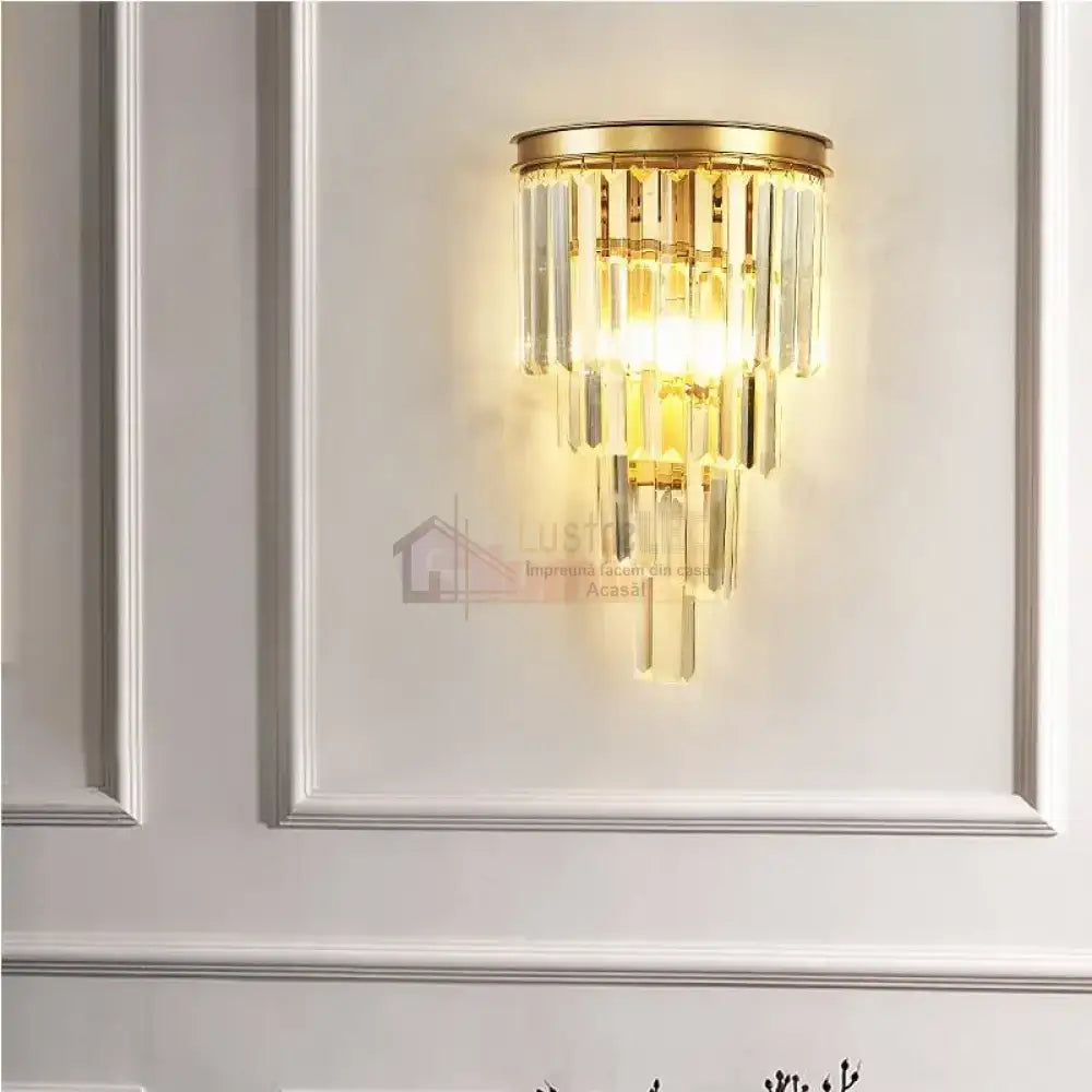 Aplica Perete Cristal Dark Golden Luxury Wall Light Fixtures