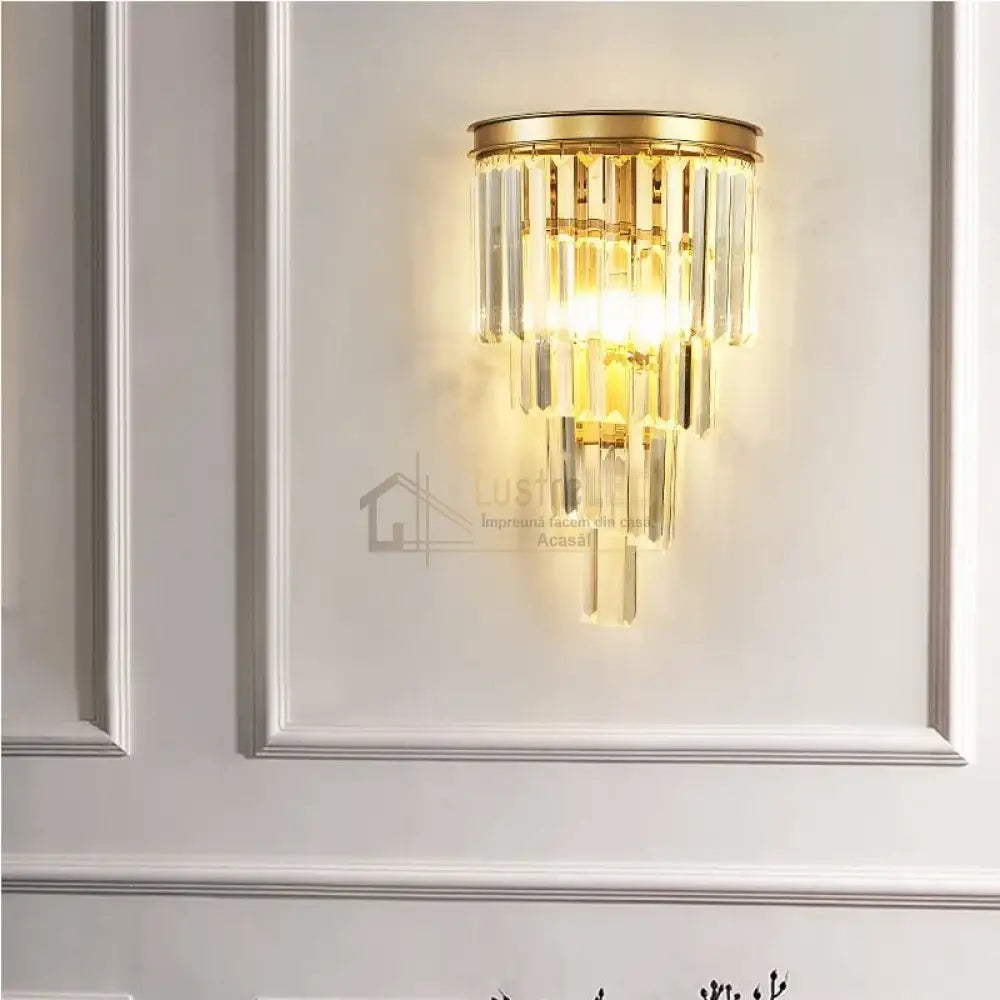 Aplica Perete Cristal Dark Golden Luxury Wall Light Fixtures