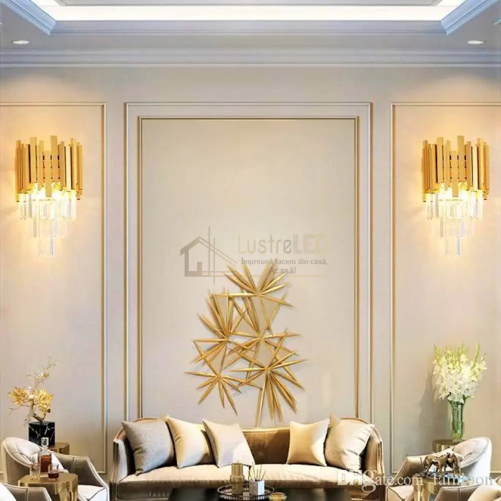 Aplica Perete Cristal Glory Aurie Wall Light Fixtures