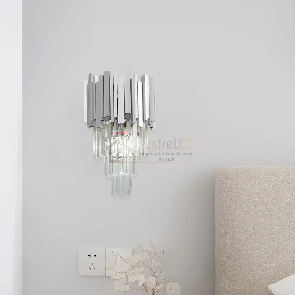 Aplica Perete Cristal Glory Silver Wall Light Fixtures