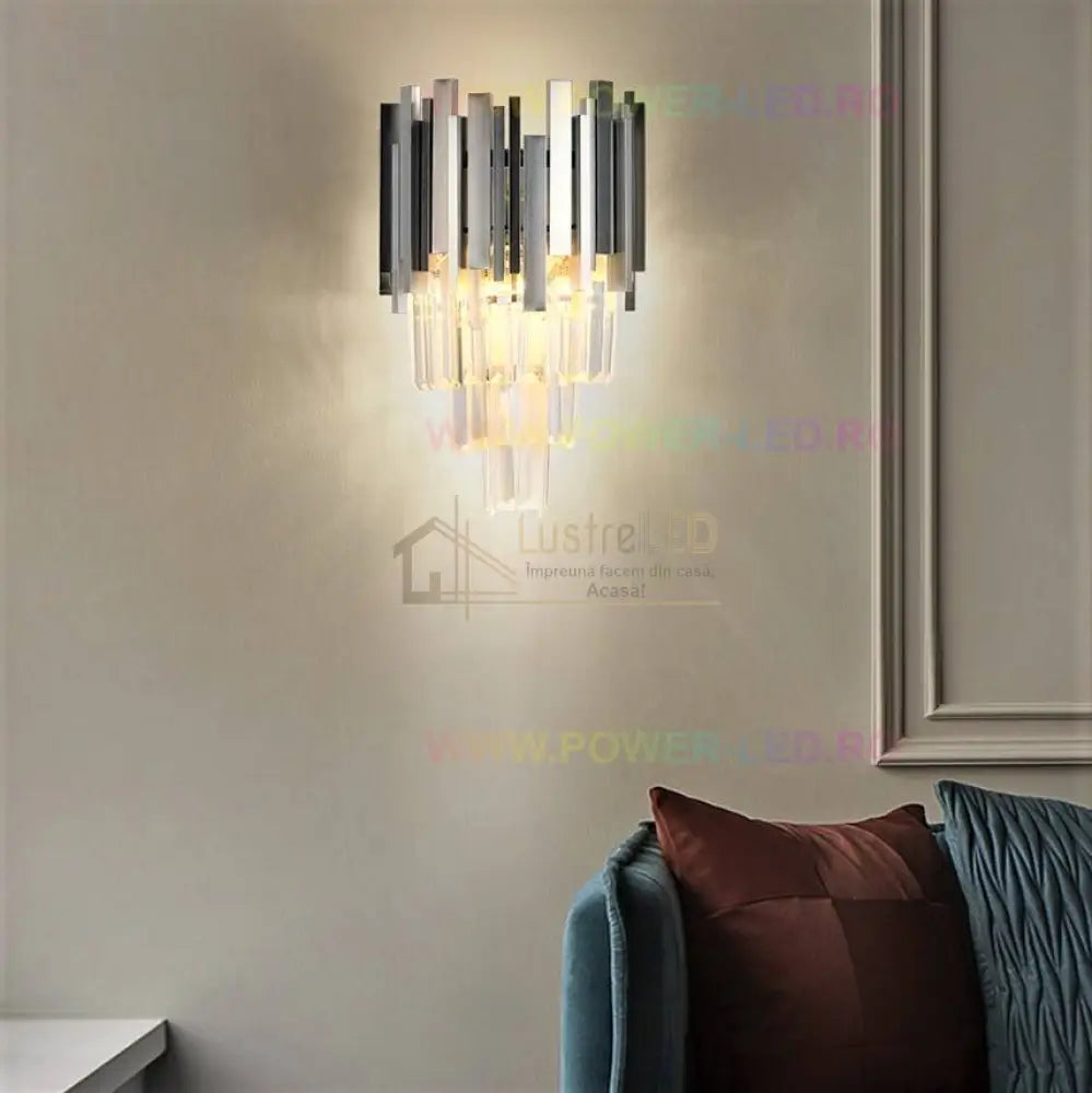 Aplica Perete Cristal Glory Silver Wall Light Fixtures