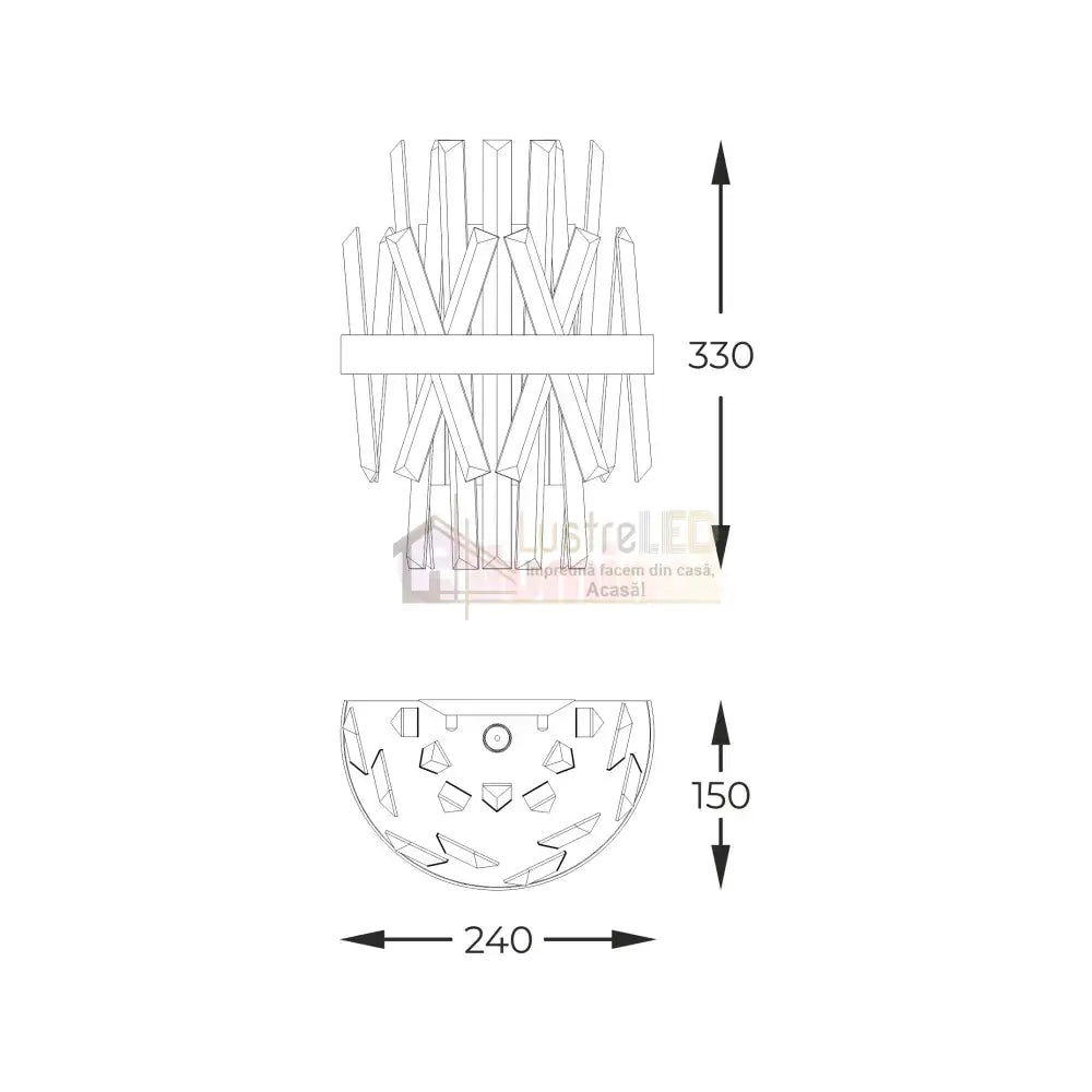 Aplica Perete Cristal Luxury CONSTANTINOPLE AURIE / CRISTAL Wall Light Fixtures