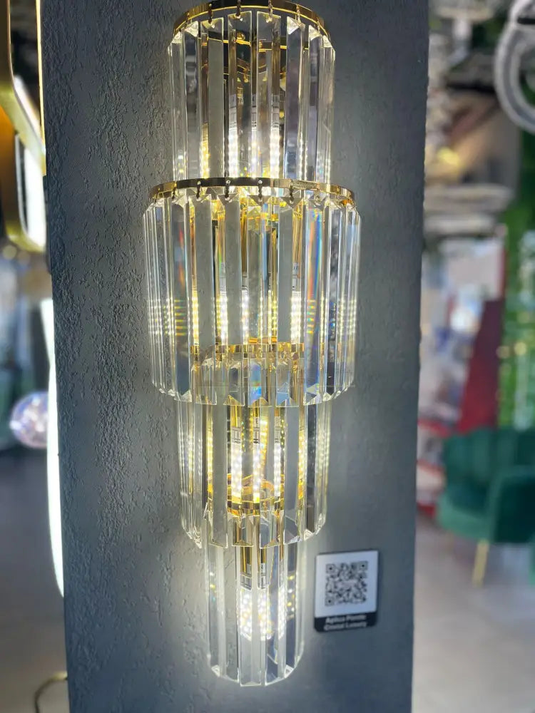 Aplica Perete Cristal Luxury Golden Deluxe 65Cm Wall Light Fixtures