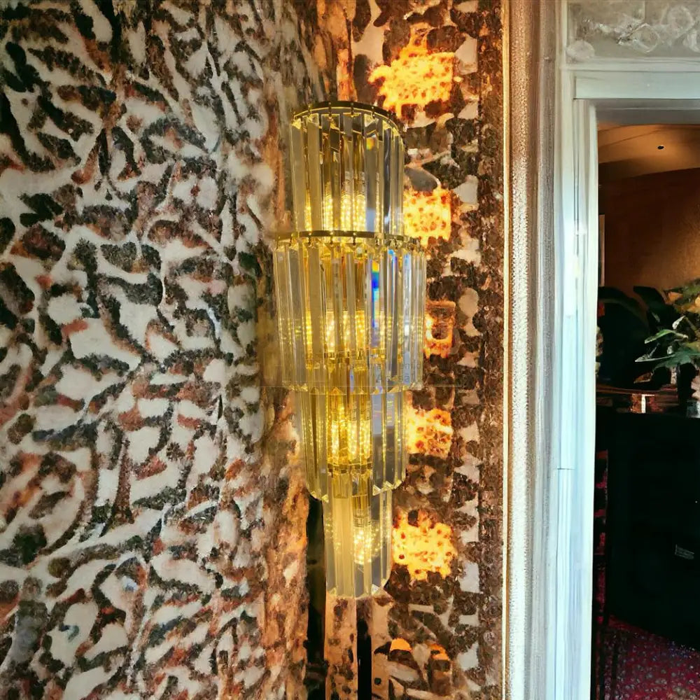 Aplica Perete Cristal Luxury Golden Deluxe 65Cm Wall Light Fixtures