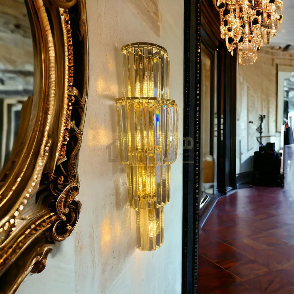 Aplica Perete Cristal Luxury Golden Deluxe 65Cm Wall Light Fixtures