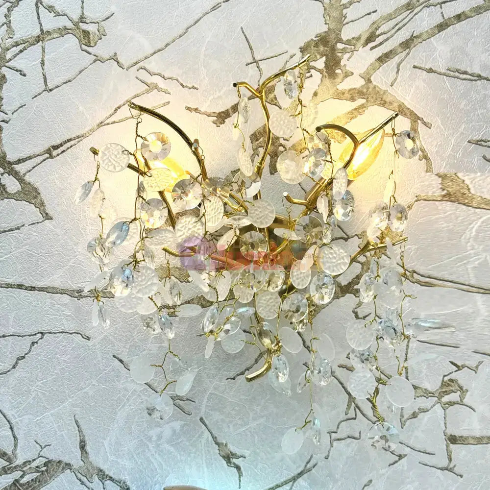 Aplica Perete Cristal Luxury Golden SunFlower lustreled.ro