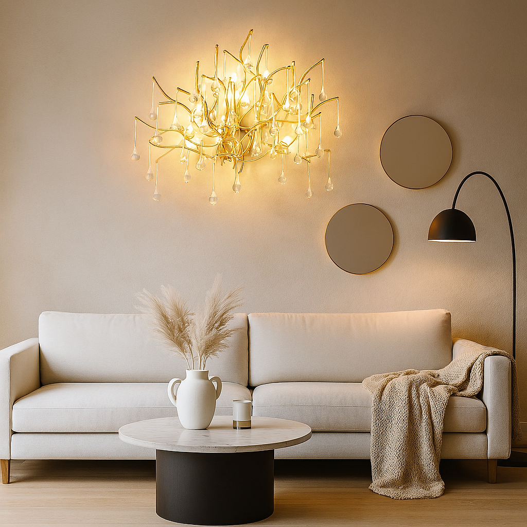 Aplica Perete Cristal Luxury Golden Tears