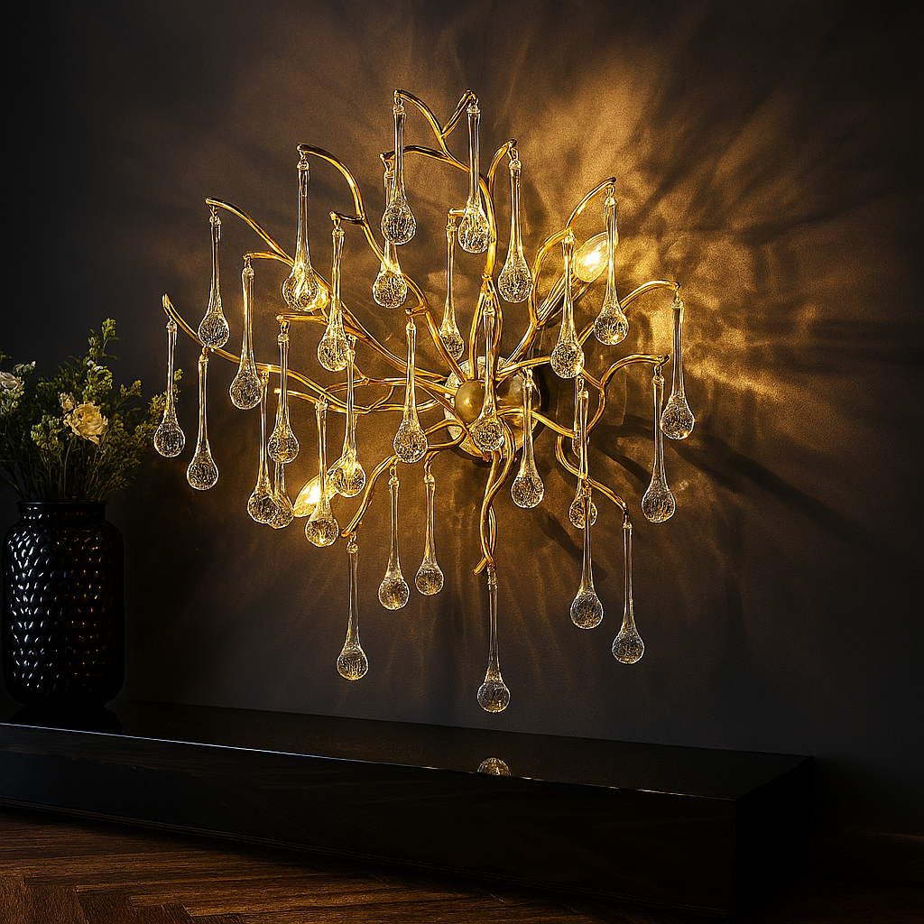 Aplica Perete Cristal Luxury Golden Tears