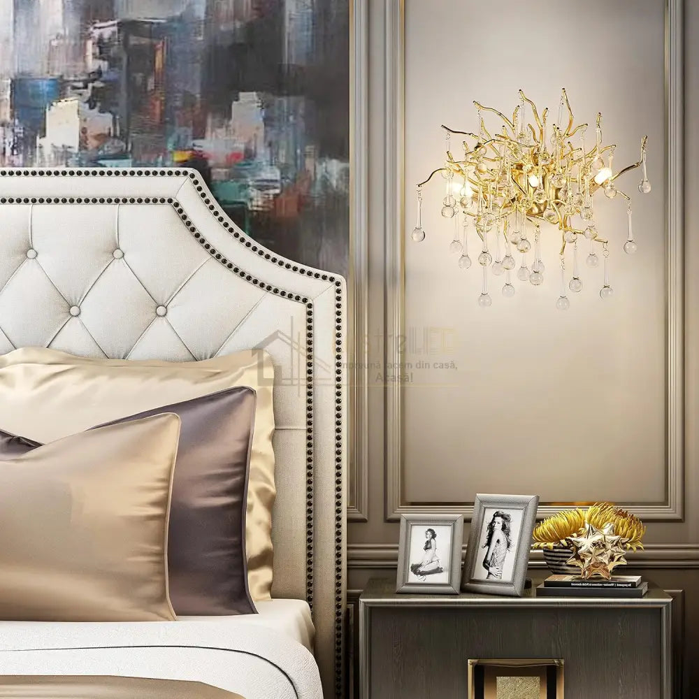 Aplica Perete Cristal Luxury Golden Tears AURIE / CRISTAL / APLICA PERETE Wall Light Fixtures