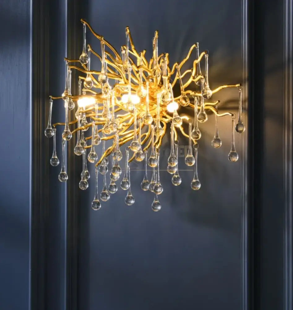 Aplica Perete Cristal Luxury Golden Tears Wall Light Fixtures