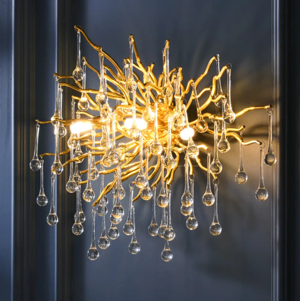 Aplica Perete Cristal Luxury Golden Tears Wall Light Fixtures