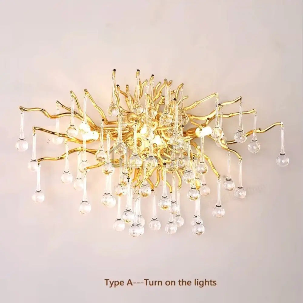 Aplica Perete Cristal Luxury Golden Tears AURIE / CRISTAL / APLICA PERETE Wall Light Fixtures