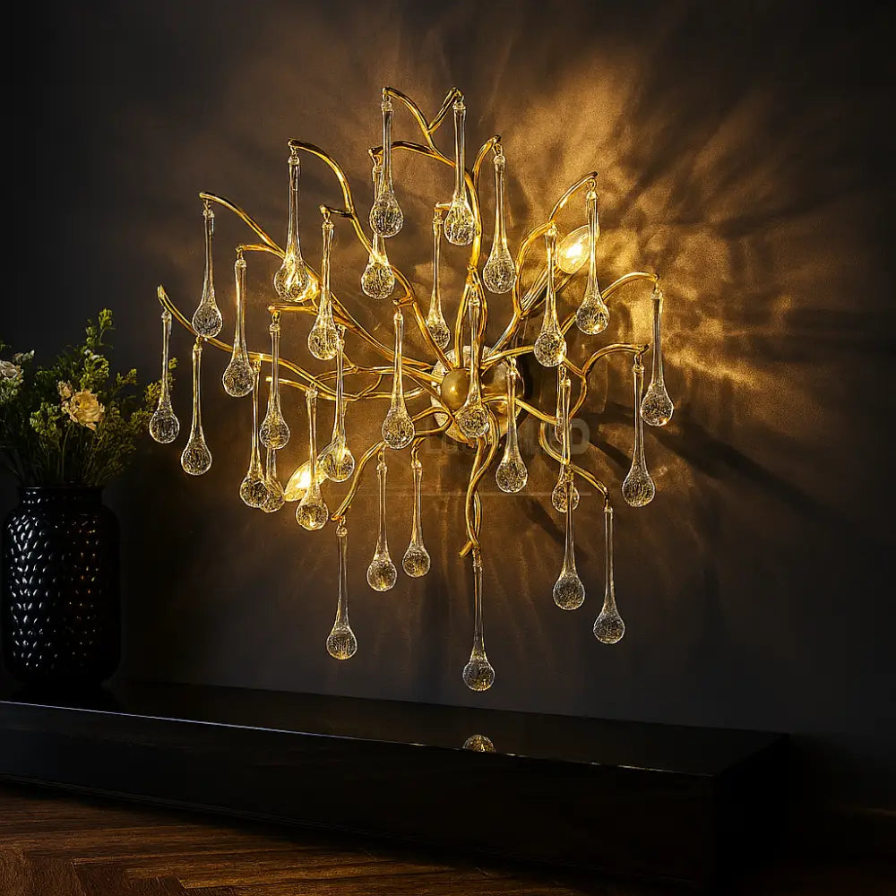 Aplica Perete Cristal Luxury Golden Tears AURIE / CRISTAL / APLICA PERETE Wall Light Fixtures