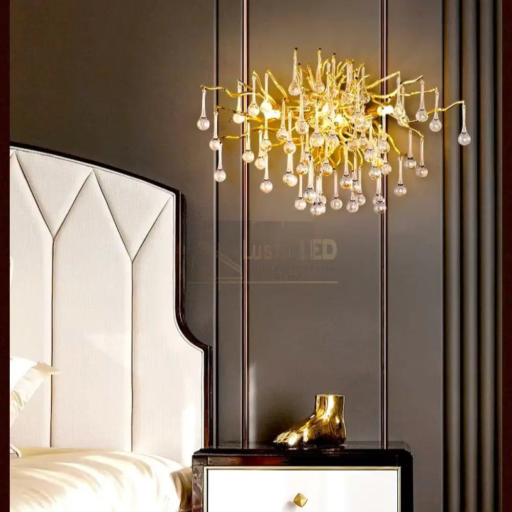 Aplica Perete Cristal Luxury Golden Tears AURIE / CRISTAL / APLICA PERETE Wall Light Fixtures