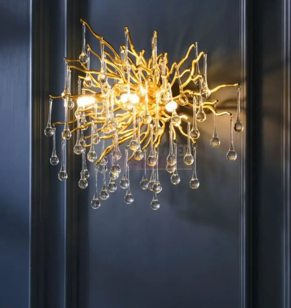 Aplica Perete Cristal Luxury Golden Tears Wall Light Fixtures