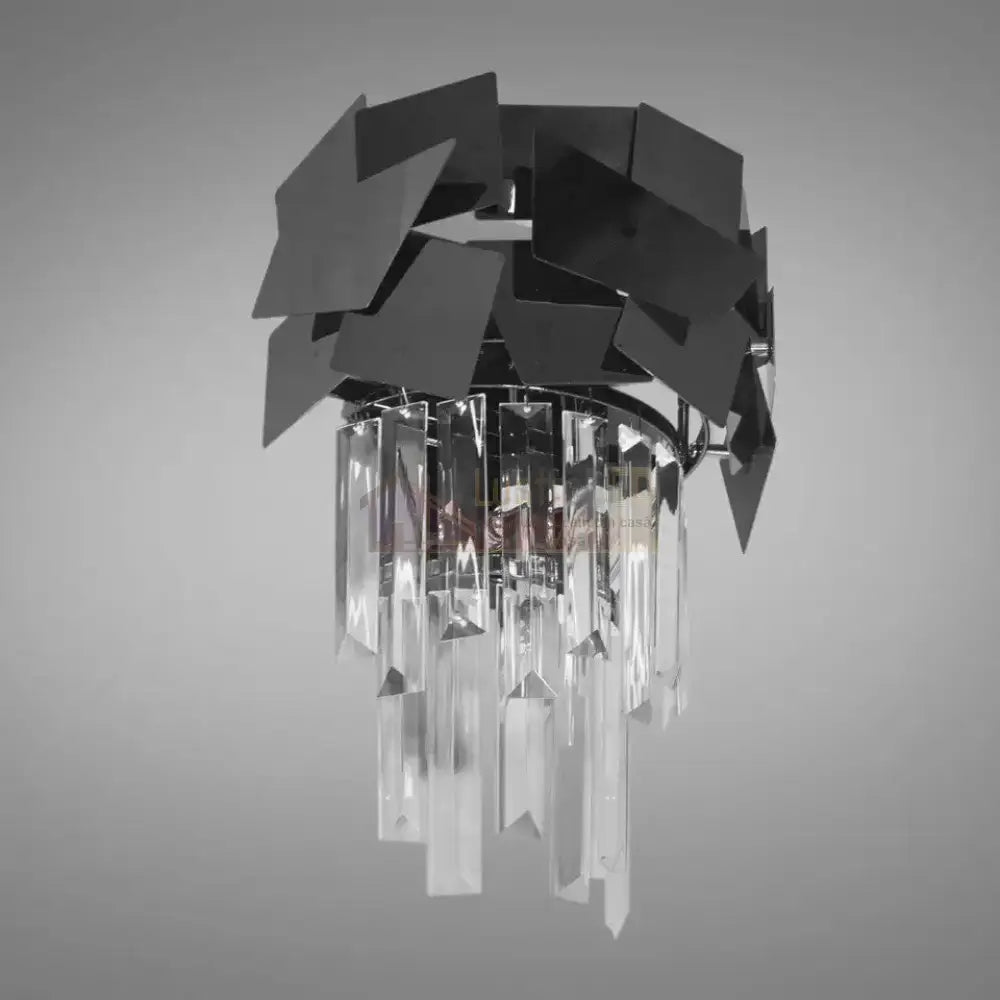 Aplica Perete Cristal Modern Troy Negru Lucios Wall Light Fixtures