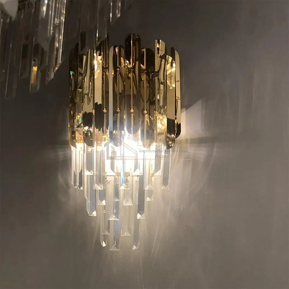 Aplica Perete Cristal Shiny Golden Chrome lustreled.ro