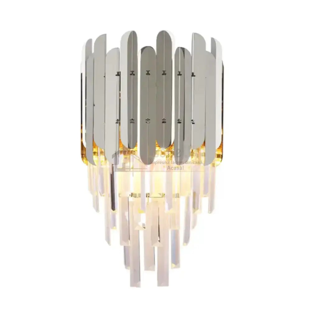 Aplica Perete Cristal Shiny Silver Chrome ARGINTIE / CRISTAL / APLICA PERETE Wall Light Fixtures