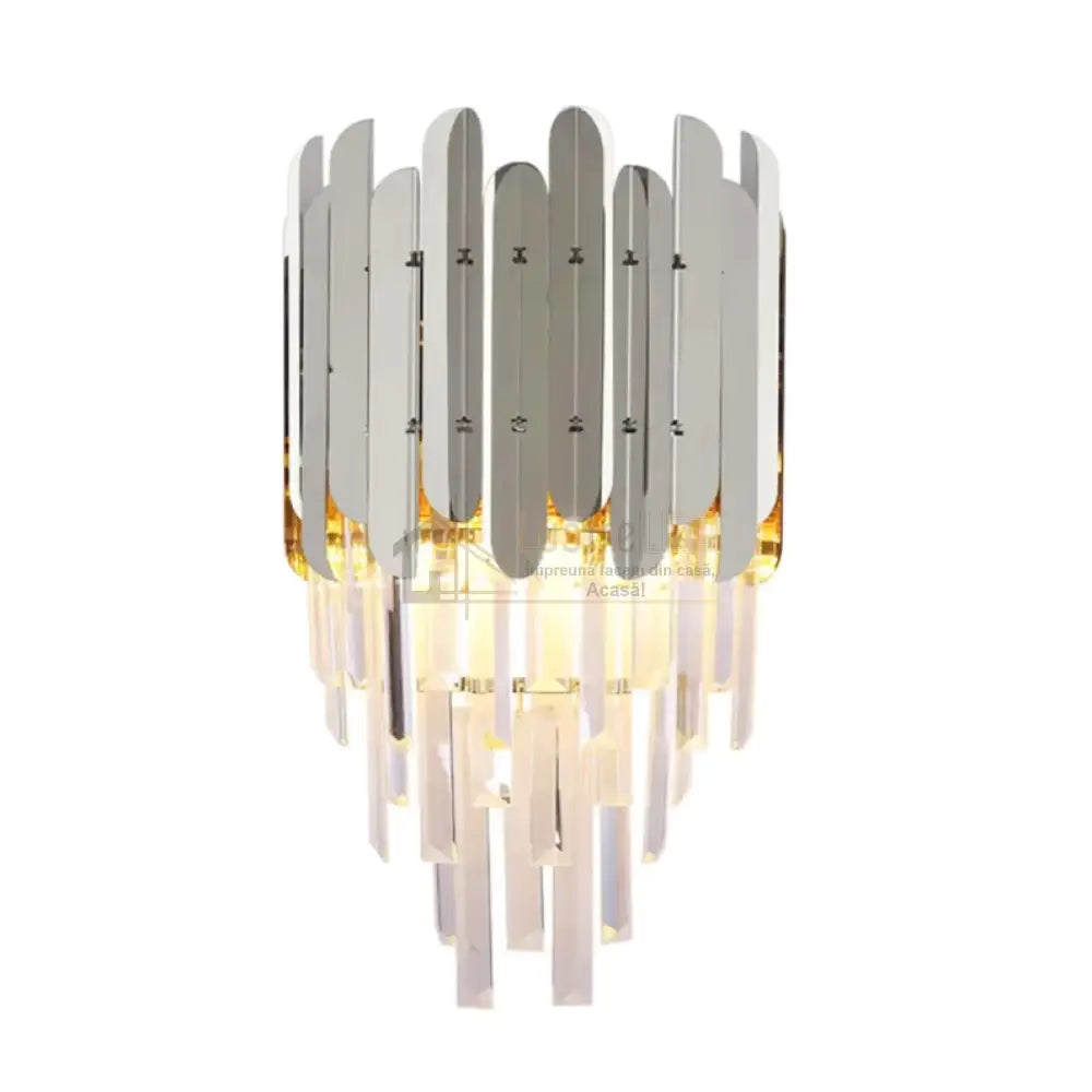 Aplica Perete Cristal Shiny Silver Chrome lustreled.ro