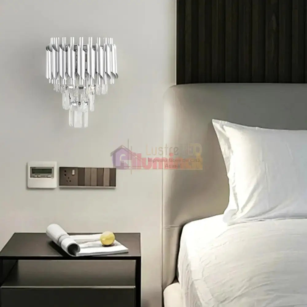 Aplica Perete Cristal Silver Panther lustreled.ro