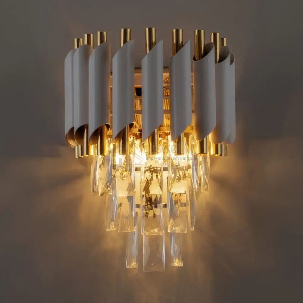 Aplica Perete Cristal WHITE PANTHER 8801/2W ALBA / CRISTAL / APLICA PERETE Wall Light Fixtures