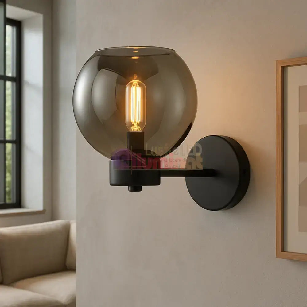 Aplica Perete 1xE27 Smokey lustreled.ro