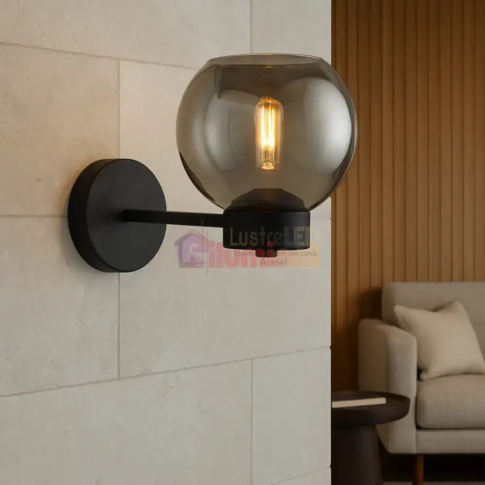 Aplica Perete 1xE27 Smokey lustreled.ro