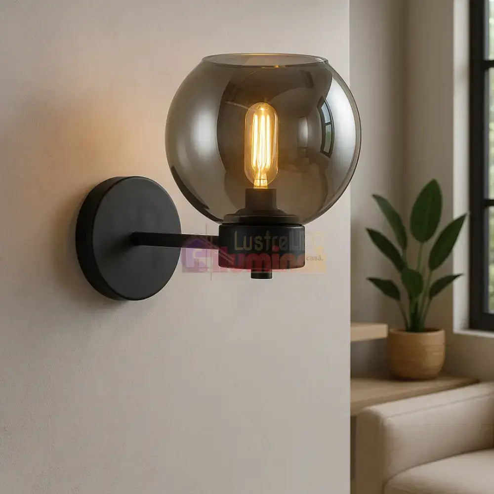 Aplica Perete 1xE27 Smokey lustreled.ro