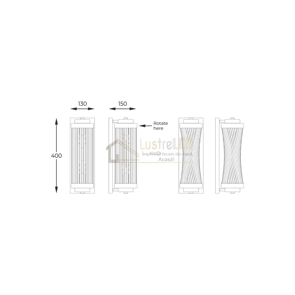 Aplica Perete Gold Luxury SERGIO Rotativa Reglabila lustreled.ro