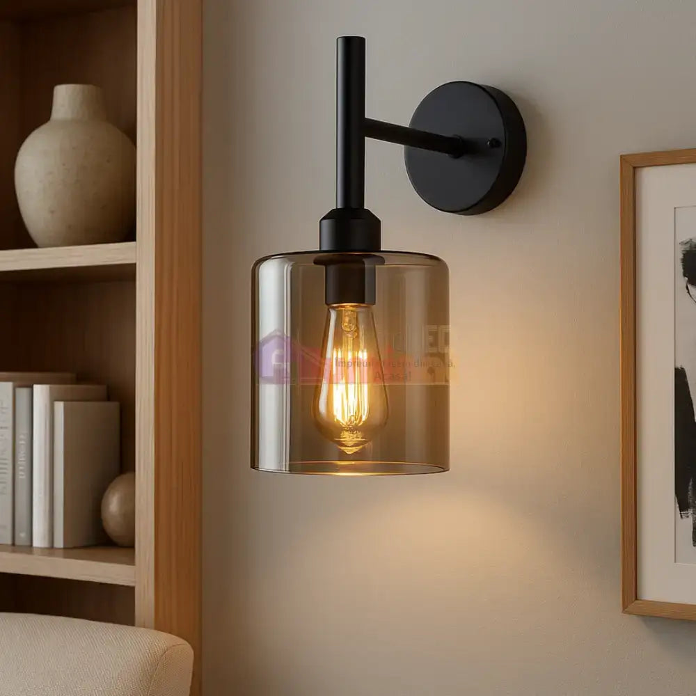 Aplica Perete Smokey V2 Neagra Abajur fumuriu lustreled.ro