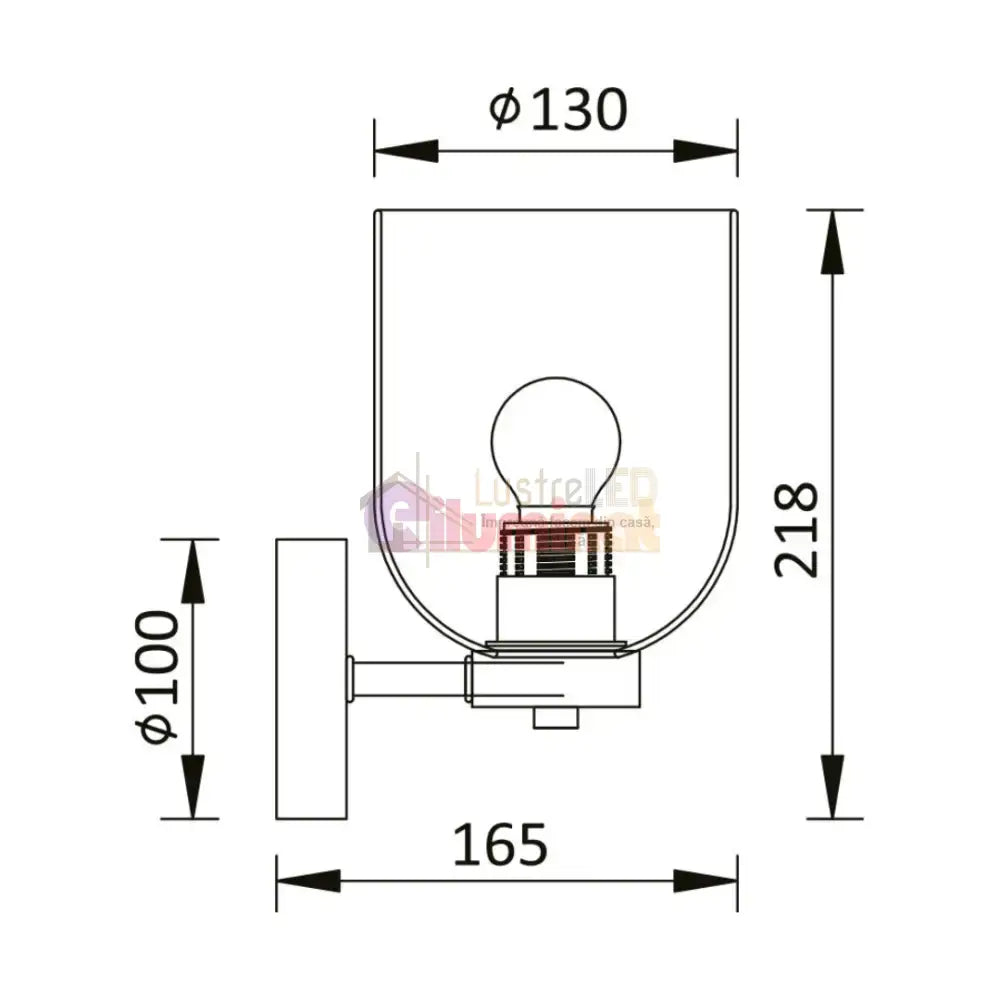 Aplica Perete 1xE27 Smokey BR-BV01-00043 lustreled.ro