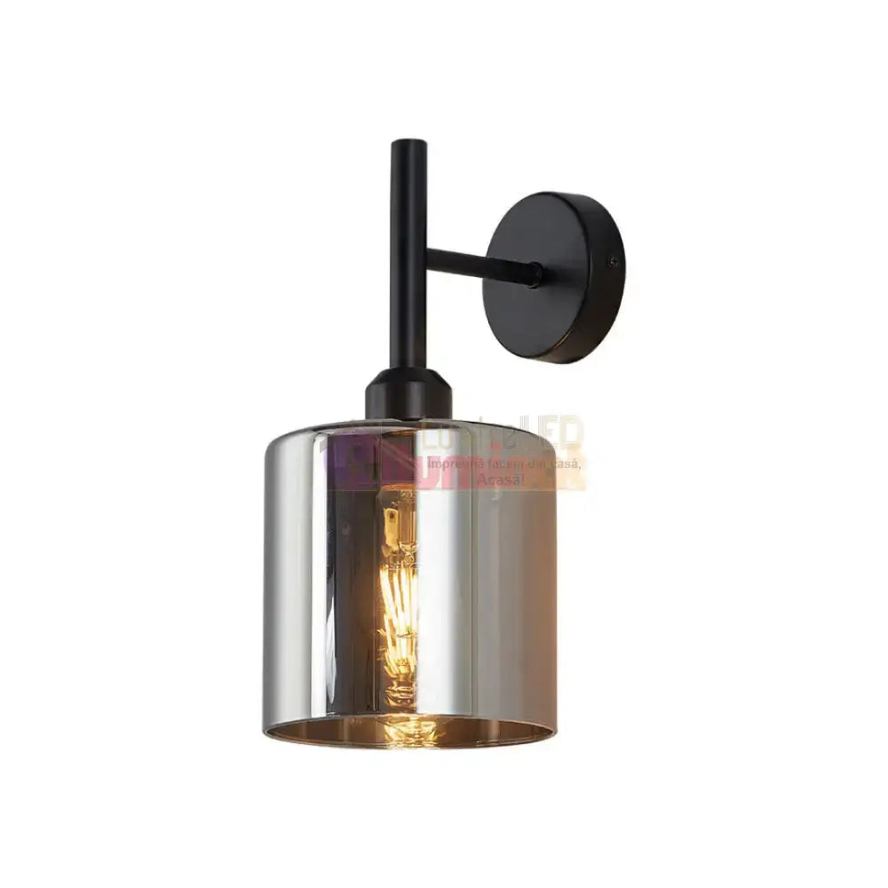 Aplica Perete Smokey V2 Neagra Abajur fumuriu lustreled.ro