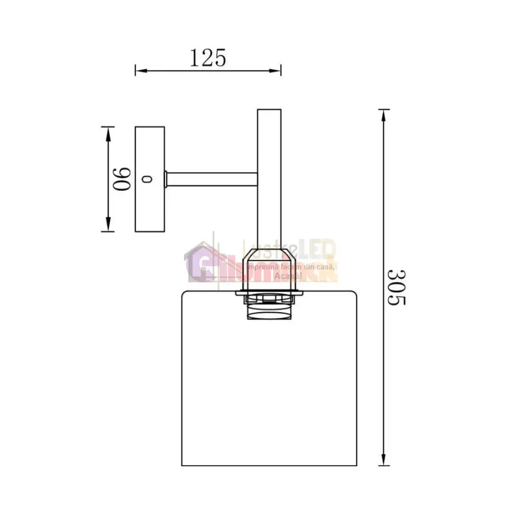 Aplica Perete Smokey V2 Neagra Abajur fumuriu lustreled.ro