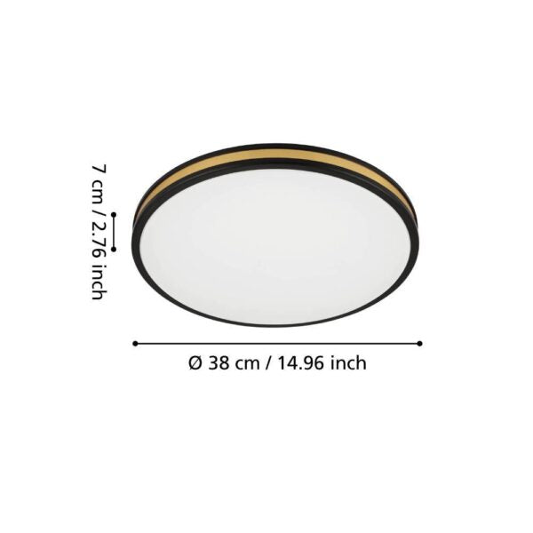 Plafonieră LED Eglo PESCAITO Negru+Auriu Echivalent 200W
