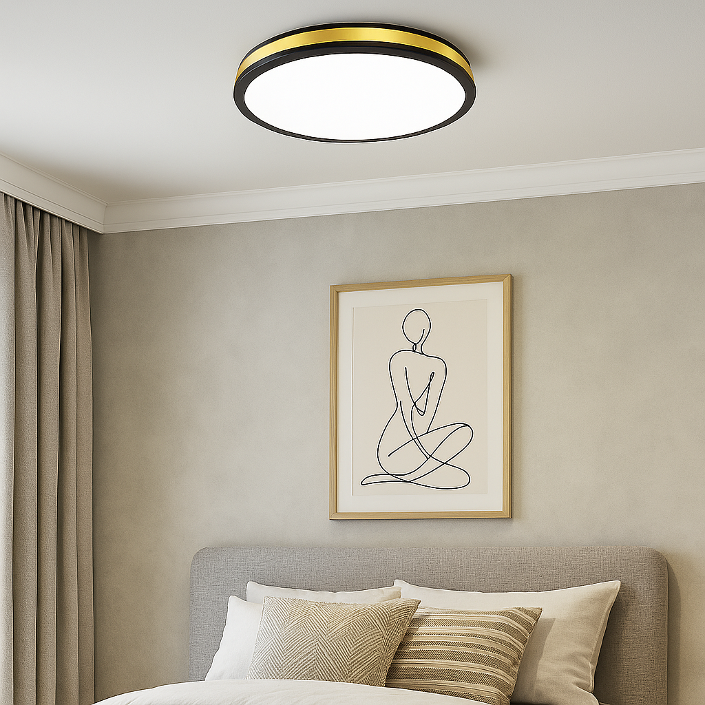 Plafonieră LED Eglo PESCAITO Negru + Auriu Echivalent 200W NEGRU + AURIU / ALB CALD / 19.5W led ceiling light