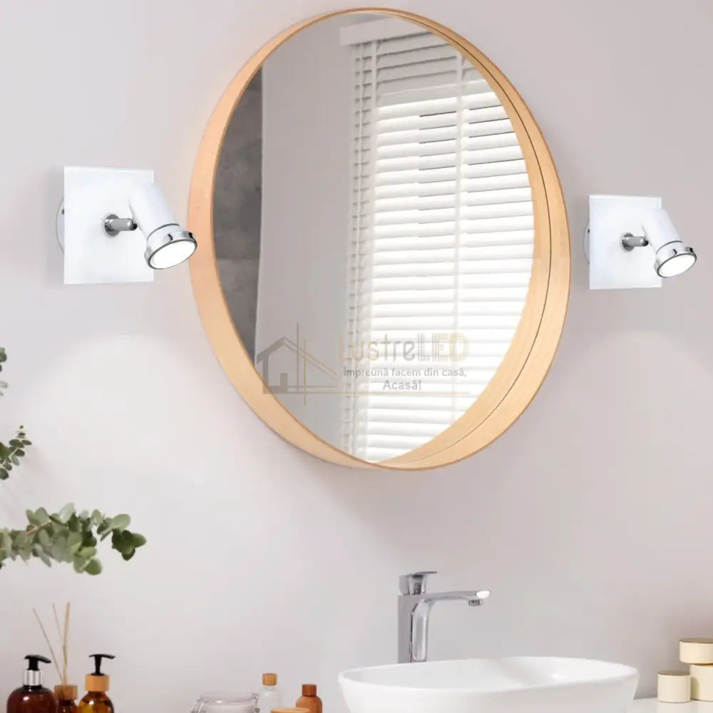 Aplica Tip Spot Reglabil TAMARA 1 IP44 White & Silver 12CM Eglo led ceiling light