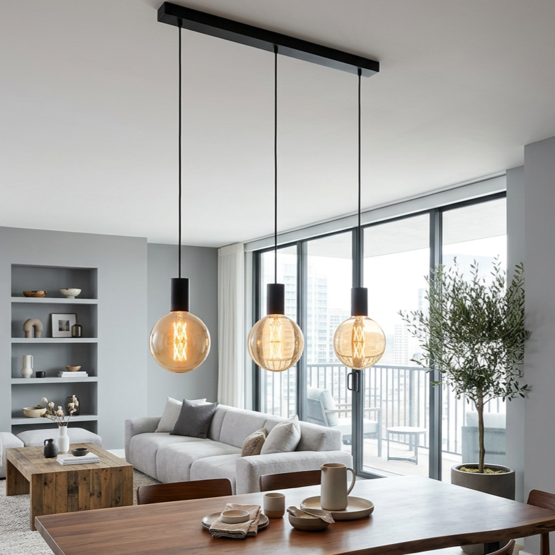 Lustra Suspendata Pozueta Black 3xE27 Eglo Resigilat R2