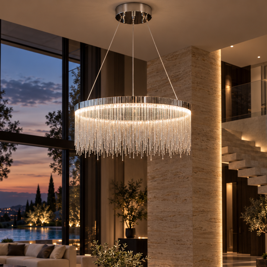 Lustra LED Suspendata Silver Chains Deluxe