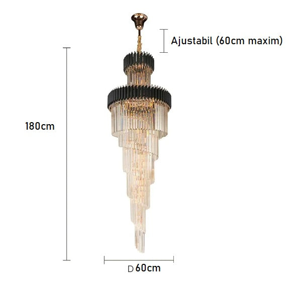 Candelabru Cristal BLACK PANTHER LUXURY 180cm