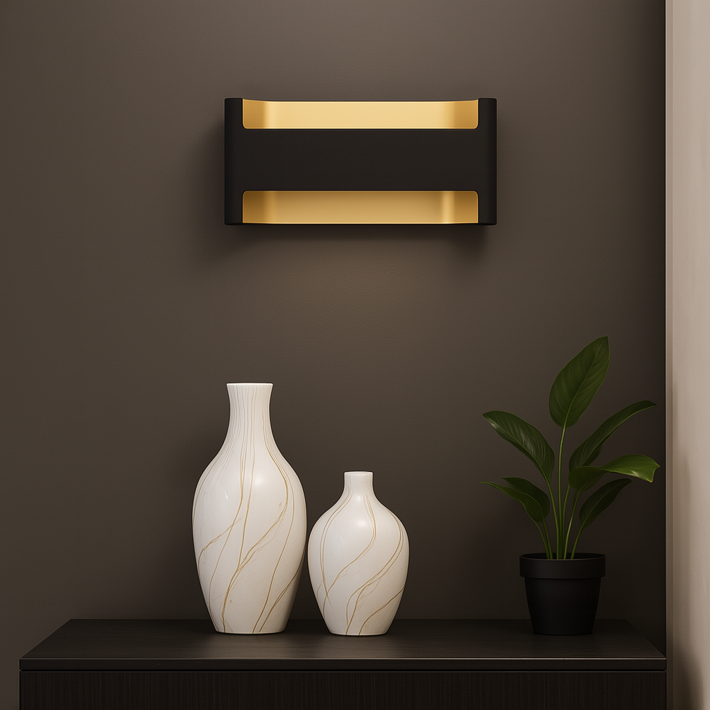Aplica LED Modern FELONICHE EGLO 98545 NEGRU + AURIU / APLICA PERETE / MINIMALIST DESIGN Wall Light Fixtures