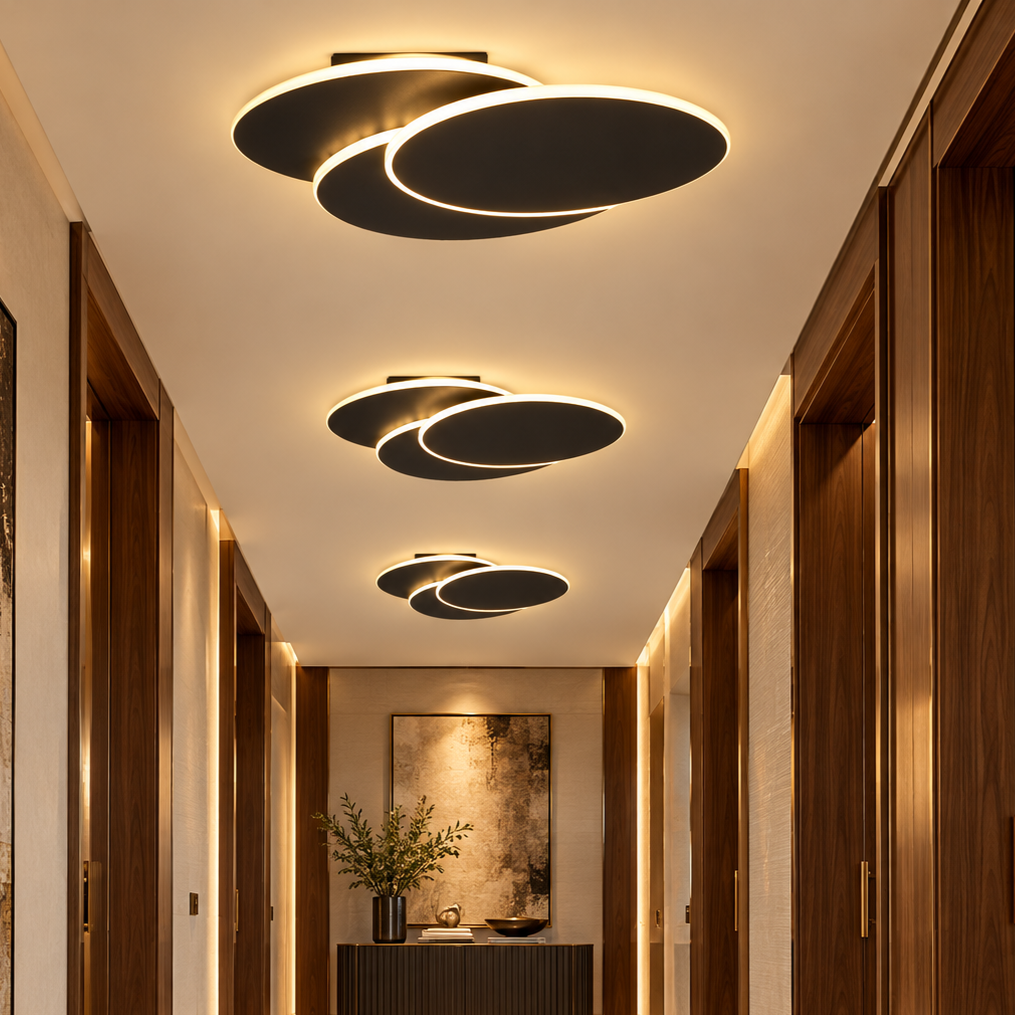 Aplica LED LOOPS Minimalist Black Echivalent 200W